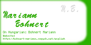 mariann bohnert business card